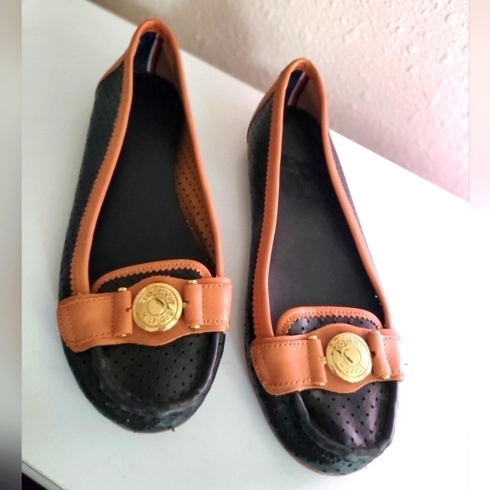Tommy Hilfiger Leather Ballet Flats In Multicolour size 6